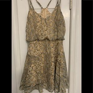 Brand new Lulus Tanis Beige Print Skater Dress